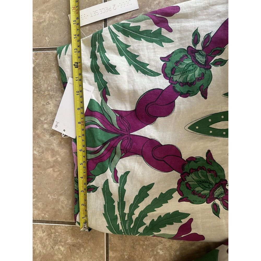 Caroline Constas Top Blouse Skirt Set 2 Piece Matching NWT Purple Floral XS - Picture 10 of 12